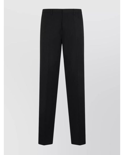Lanvin Black Wool Straight-Leg Trousers for men