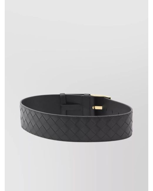 Bottega Veneta Gray Leather Intrecciato Belt