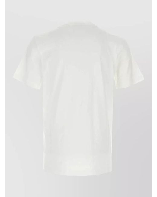 Moschino White Cotton Crew Neck Graphic Logo T Shirt for men