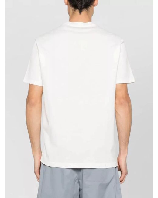 Paul & Shark White Cotton T Shirt Embroidered Logo Detail for men