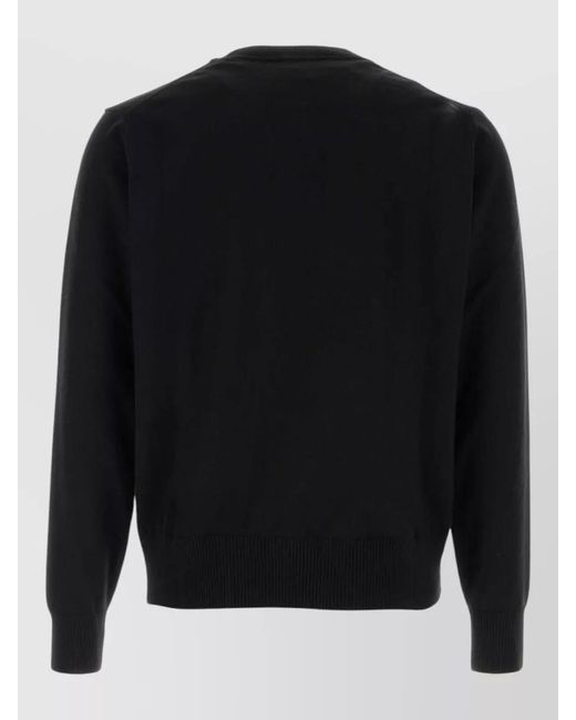 Vivienne Westwood Black Alex Cotton Blend Sweater Ribbed Cuffs Hem for men