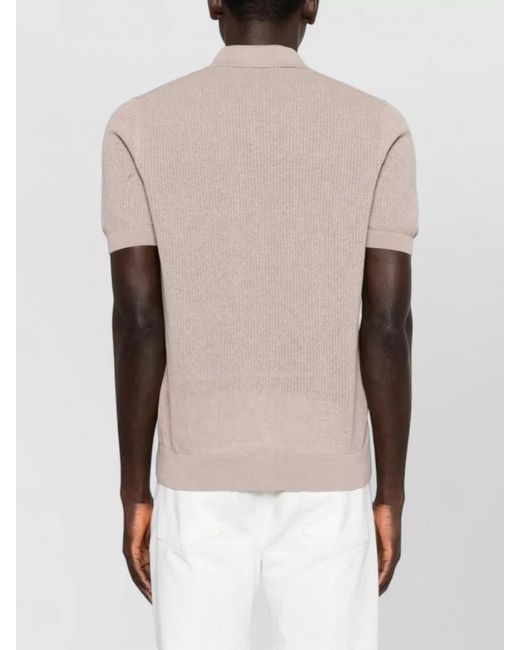 Tagliatore Natural Knitted Short-Sleeve Shirt for men