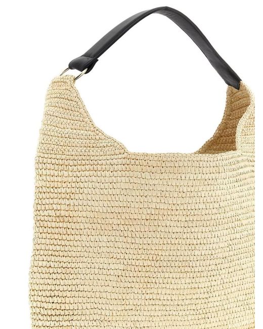 Maison Michel Natural Raffia Shoulder Bag