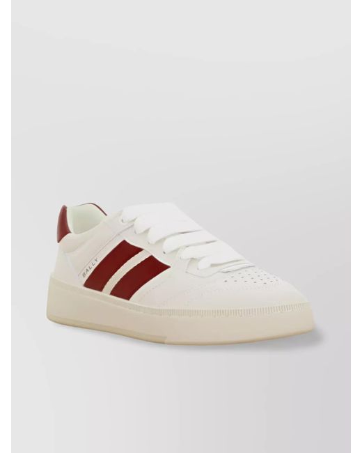 Bally Pink Leather Logo Print Sneakers