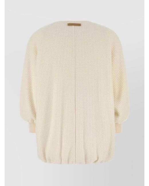 Max Mara Natural Wool And Cashmere Zip-Up Fitted Jacket