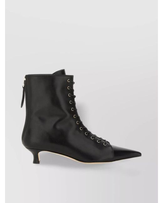 Aeyde Black Pointed Toe Kitten Heel Ankle Boots