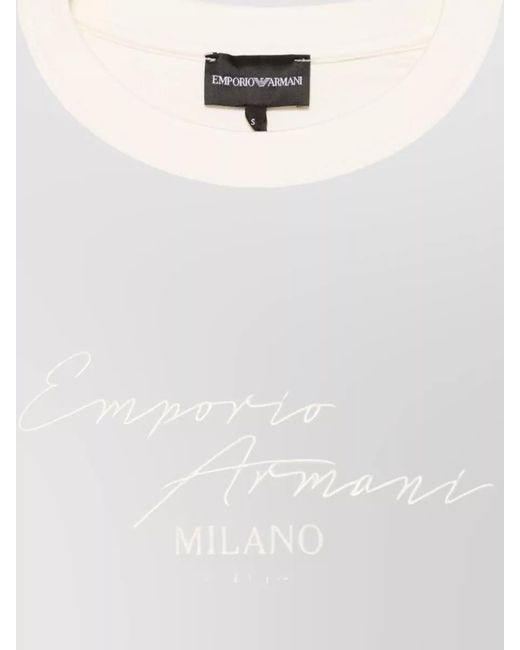 Emporio Armani White Cotton Crew Neck Long Sleeve Sweatshirt