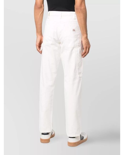 Dickies White Canvas Carpenter Pant Straight Leg for men