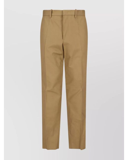 Jil Sander Natural Straight Trousers With Pleated Front And Pockets for men