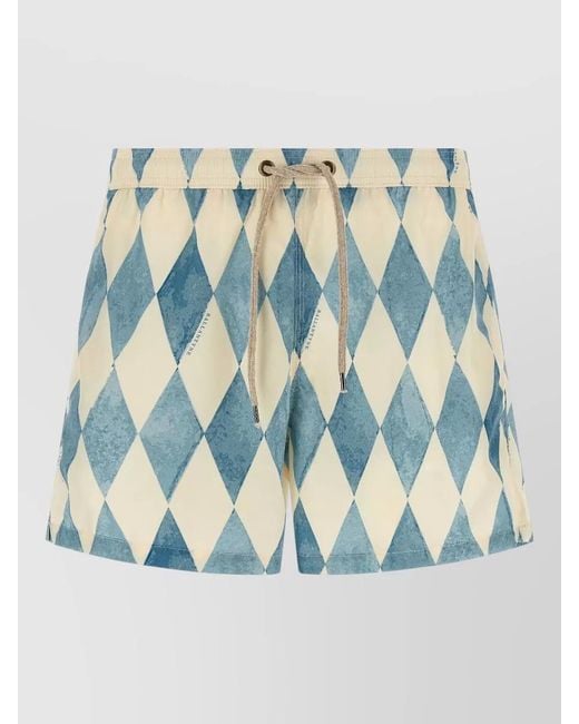 Ballantyne Blue Swim Shorts Patterned Design Back And Sides for men