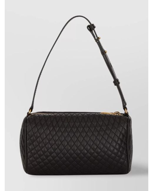 Bally Black Quilted Leather Shoulder Bag With Adjustable Strap