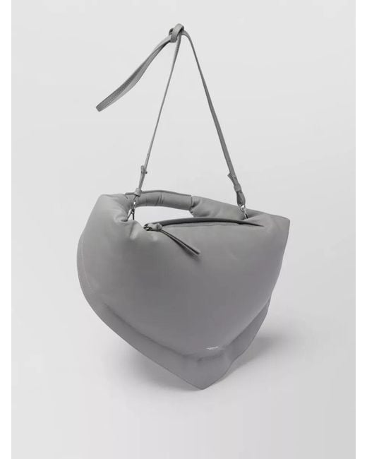 FEDERICO CINA Gray Leather Padded Tote Bag