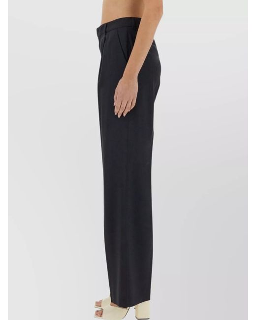 PT Torino Black Virgin Wool Wide-Leg Trousers