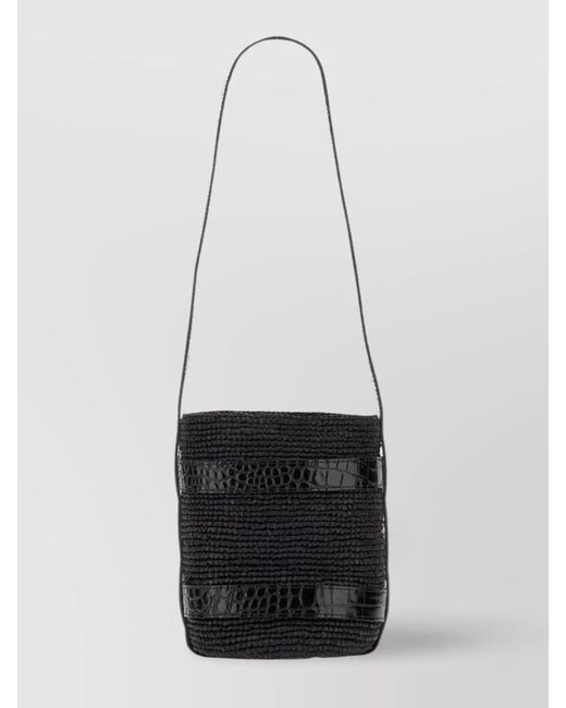 Manebí White Woven Basket Raffia Shoulder Bag
