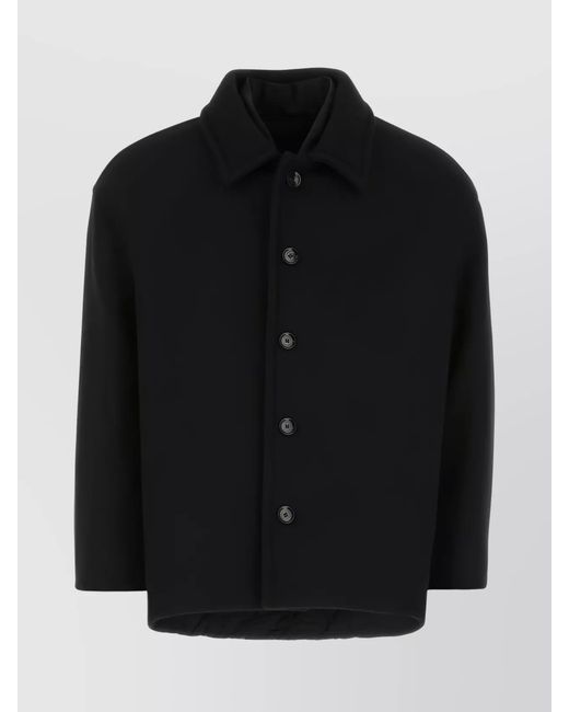 Valentino Garavani Black Single-Breasted Wool-Blend Coat for men