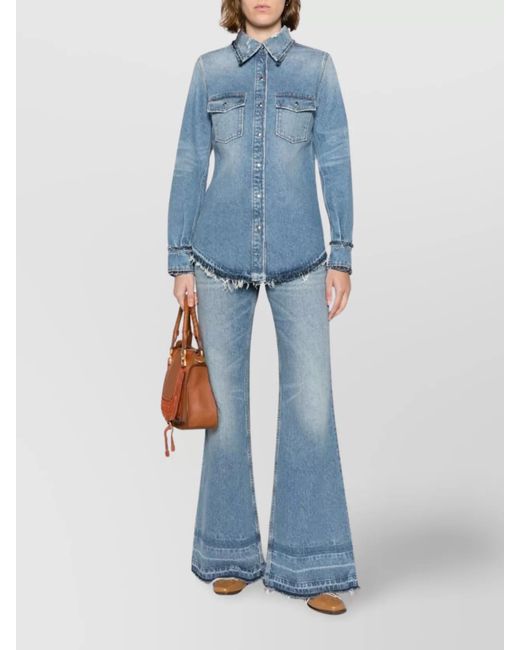 Chloé Blue Denim Long-Sleeve Shirt