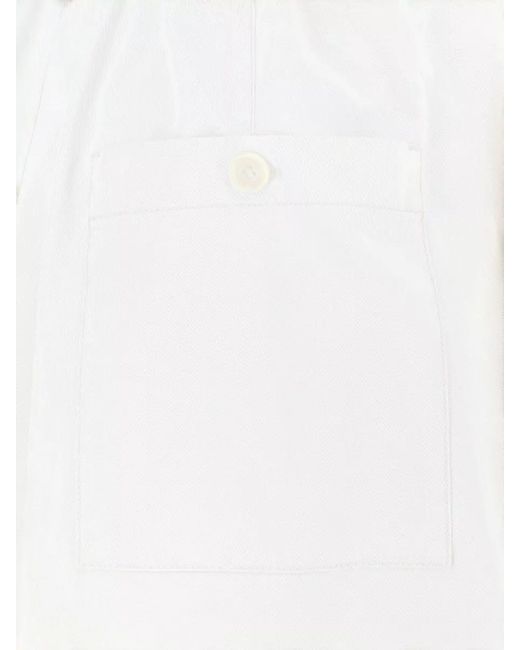Aspesi Natural Midi Skirt Knee Length Pleated Buttons Pocket