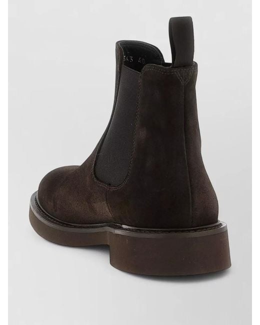 Doucal's Black Leather Ankle Boots for men