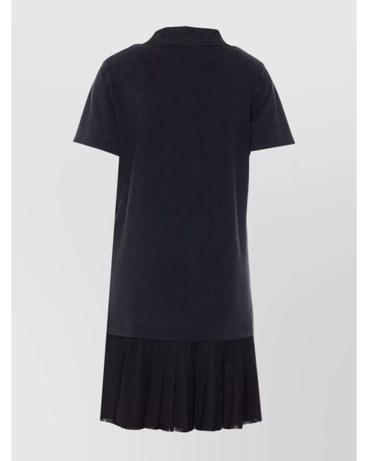 Balenciaga Blue Cotton Pleated Mini Dress