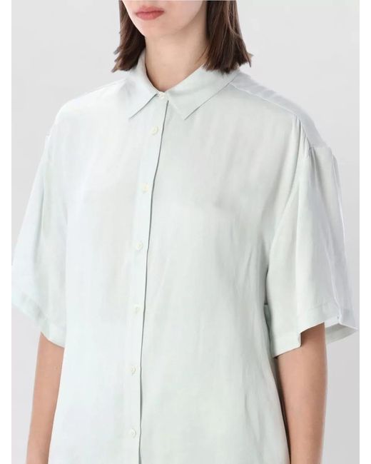 Anine Bing White V-Neck Short-Sleeve Shirt