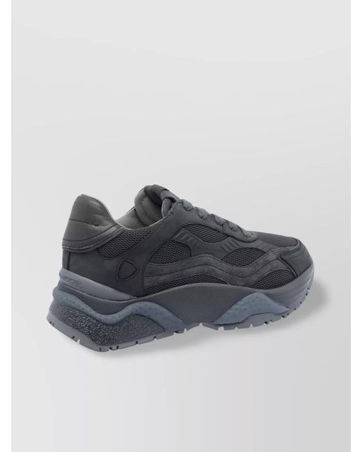 Philippe Model Blue Leather Low-Top Sneakers