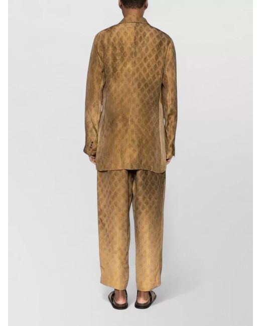 Uma Wang Natural Floral-Print Fitted Jacket