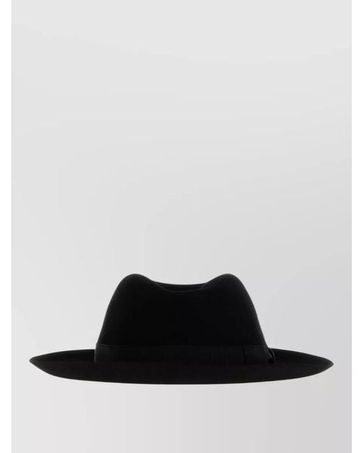 Borsalino White Felt Fedora Hat for men