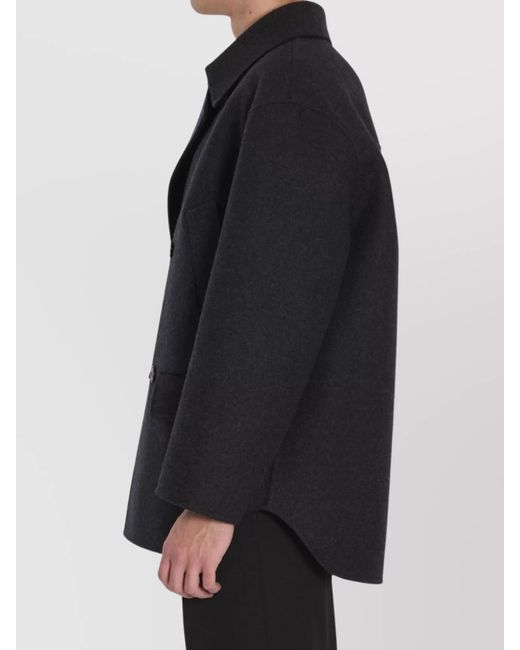 Fendi Black Wool Peacoat for men