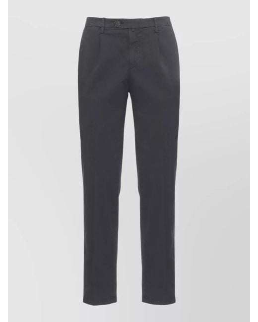 Briglia 1949 Gray Straight Pants Belt Loops Rear Flap Pockets for men