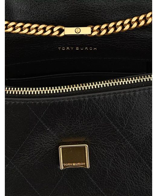 Tory Burch Black Charlie Quilted Chain Strap Crossbody Bag