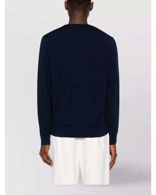 Michael Kors Blue Merino Wool Fine-Knit Crew-Neck Jumper for men