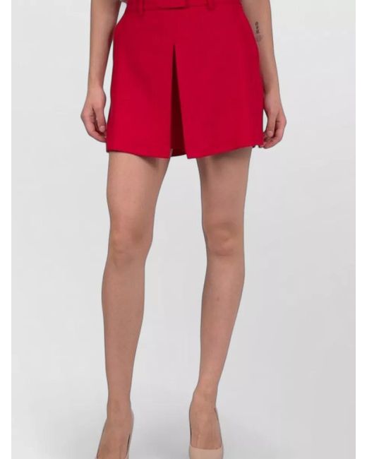 SIMONA CORSELLINI Red Pleated Mini Skirt
