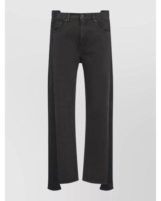 Maison Margiela Black Panelled Straight Leg Denim Trousers for men