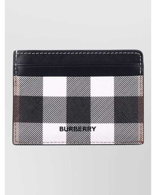 Burberry Metallic Rectangular Checkered Pattern Keyring And Keychain for men