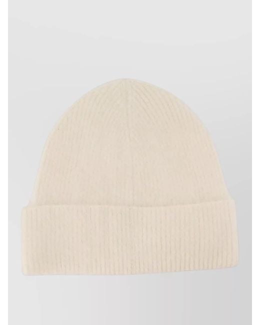 Isabel Marant Natural Peeta Beanie Ribbed Wool Turn Up Brim