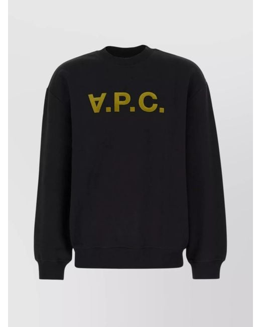 A.P.C. Black Oversized Logo-Print Cotton Sweatshirt for men