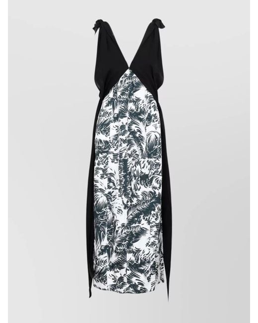 Bottega Veneta White Printed Silk Long Dress