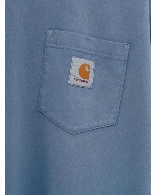 Carhartt Blue Cotton Short-Sleeve T-Shirt for men