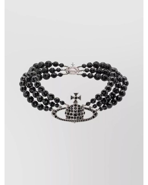 Vivienne Westwood Multicolor Layered Crystal Bead Chain Necklace