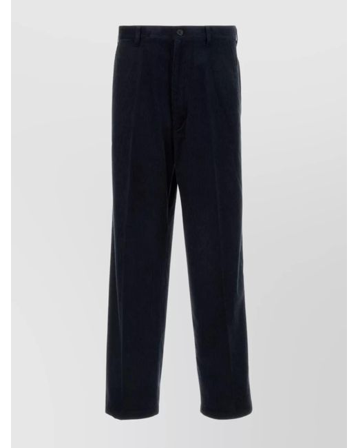 Prada Blue Corduroy Straight-Leg Trousers for men