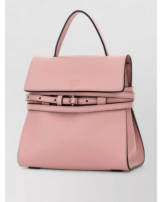 Moschino Pink Nappa Leather Small Tie Me Crossbody Bag