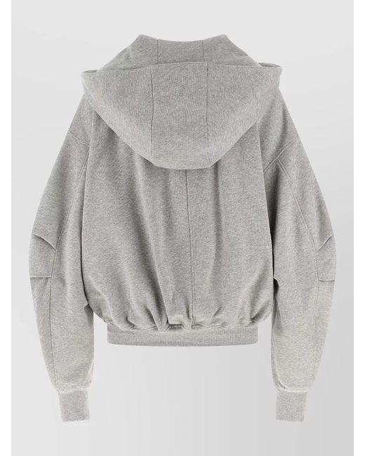 The Attico Gray Hooded Sweatshirt Featuring Distinctive Logo Detail