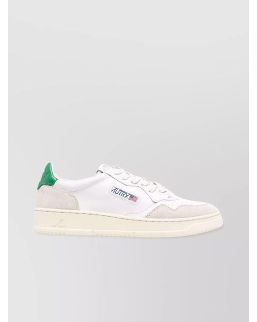 Autry White Leather And Suede Low Top Sneakers for men