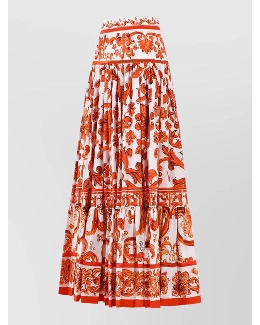 Dolce & Gabbana Cotton High-Rise Flared Maxi Skirt