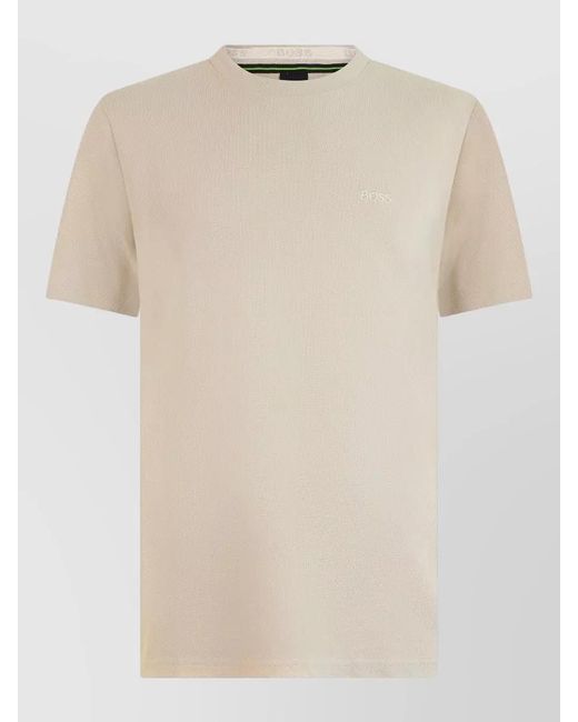Boss Natural Cotton Polo Shirt Short Sleeves Casual Style for men