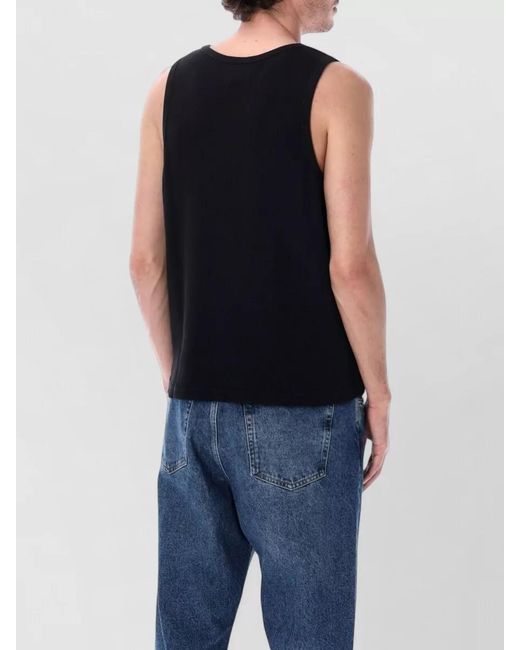 Studio Nicholson Black Knit Tank Top Sleeveless Round Neckline for men