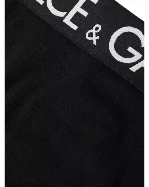 Dolce & Gabbana Black Logo Waistband Panty