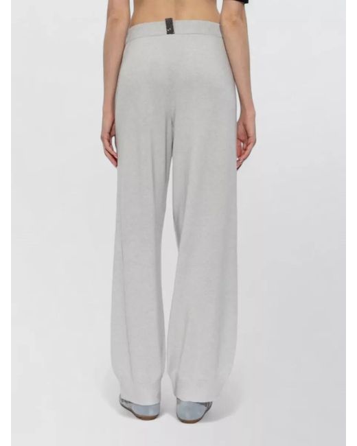 Fabiana Filippi White Wide Leg Trousers Seam Detailing Design