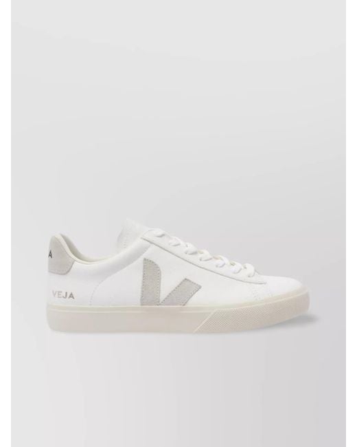 Veja White Leather Campo Low-Top Sneakers for men