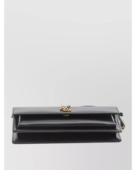 Saint Laurent Black Sunset Leather Clutch Bag